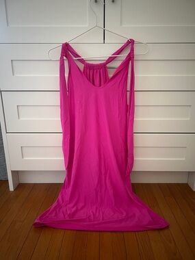 Tara Grinna Candy Pink Halter Dress with neck ties